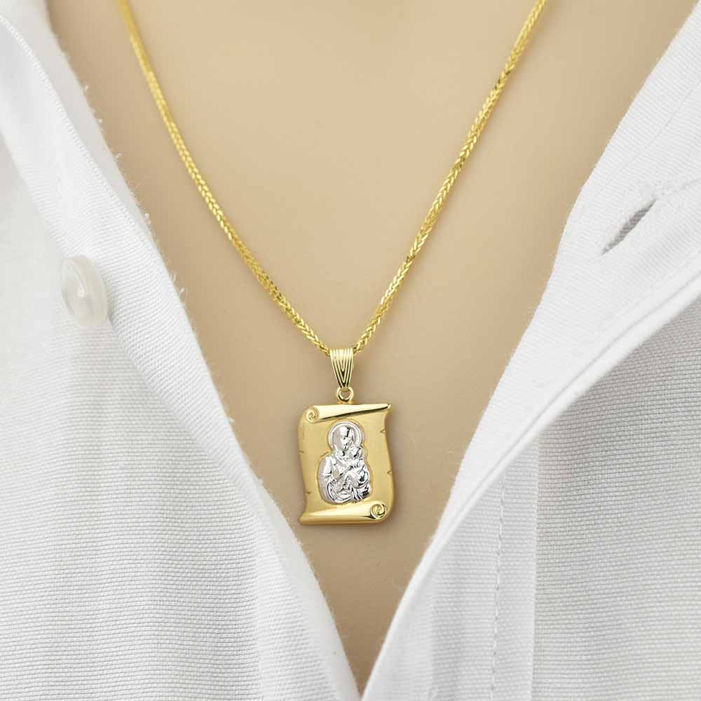 Δίχρωμο Χρυσό Φυλαχτό Κ14